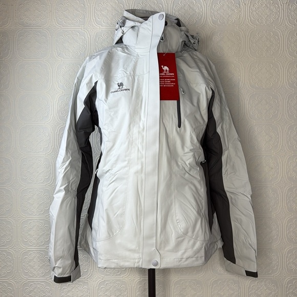 Camel Crown | White & Silver Waterproof Ski Jacket, Size S, NWT - Picture 3 of 14